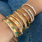 Stainless Steel Zircon Bracelet Open Bangle bracelet