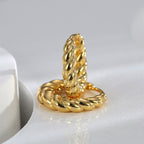 E0589 New Creative Design Earrings for Women, Braided Hoop Baguette Style Earrings