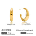 Modern Gold-Plated Stainless Steel Stud Earrings — Defined Silhouette — finish and profile — jewelry finish and design detail