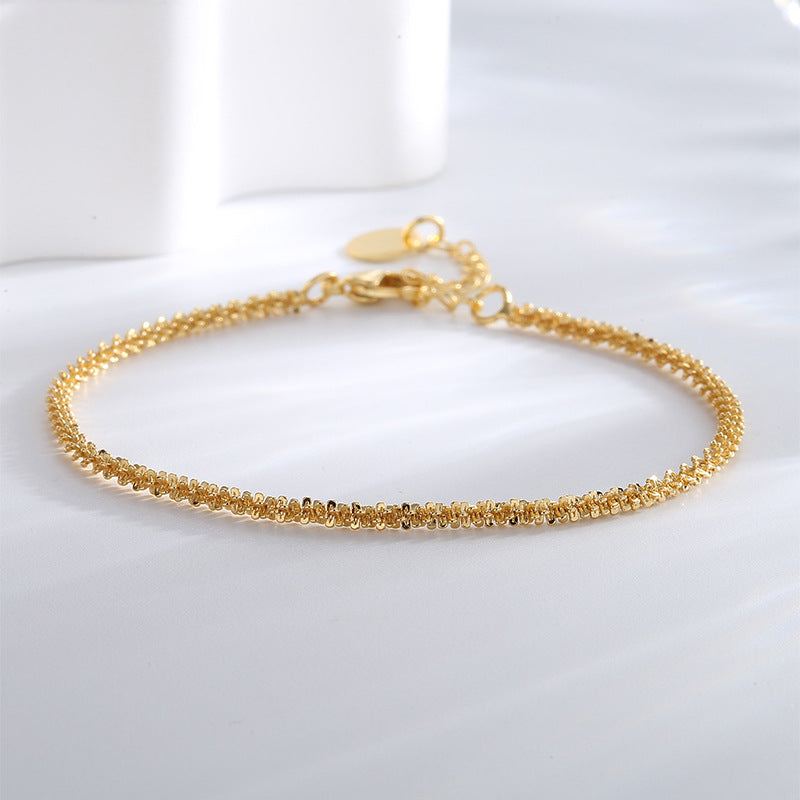 B0181 Fashion Design Bracelet for Women Brass Gold-Plated Hemp Rope Chain Simple