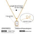 Cubic Zirconia Stainless Steel 18K Gold-Plated Necklace — jewelry construction — jewelry finish and design detail