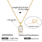 18k Zircon Necklace Collarbone Chain Non-Fading Jewelry Stainless Steel Accessories