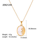 Designer Coin Round Pendant Necklace Minimalist Versatile Retro Personality Sweater Chain for Women