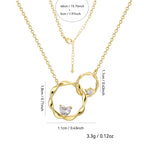 CYN0113 Mobius Double Ring Copper Necklace Pendant Simple Collarbone Chain