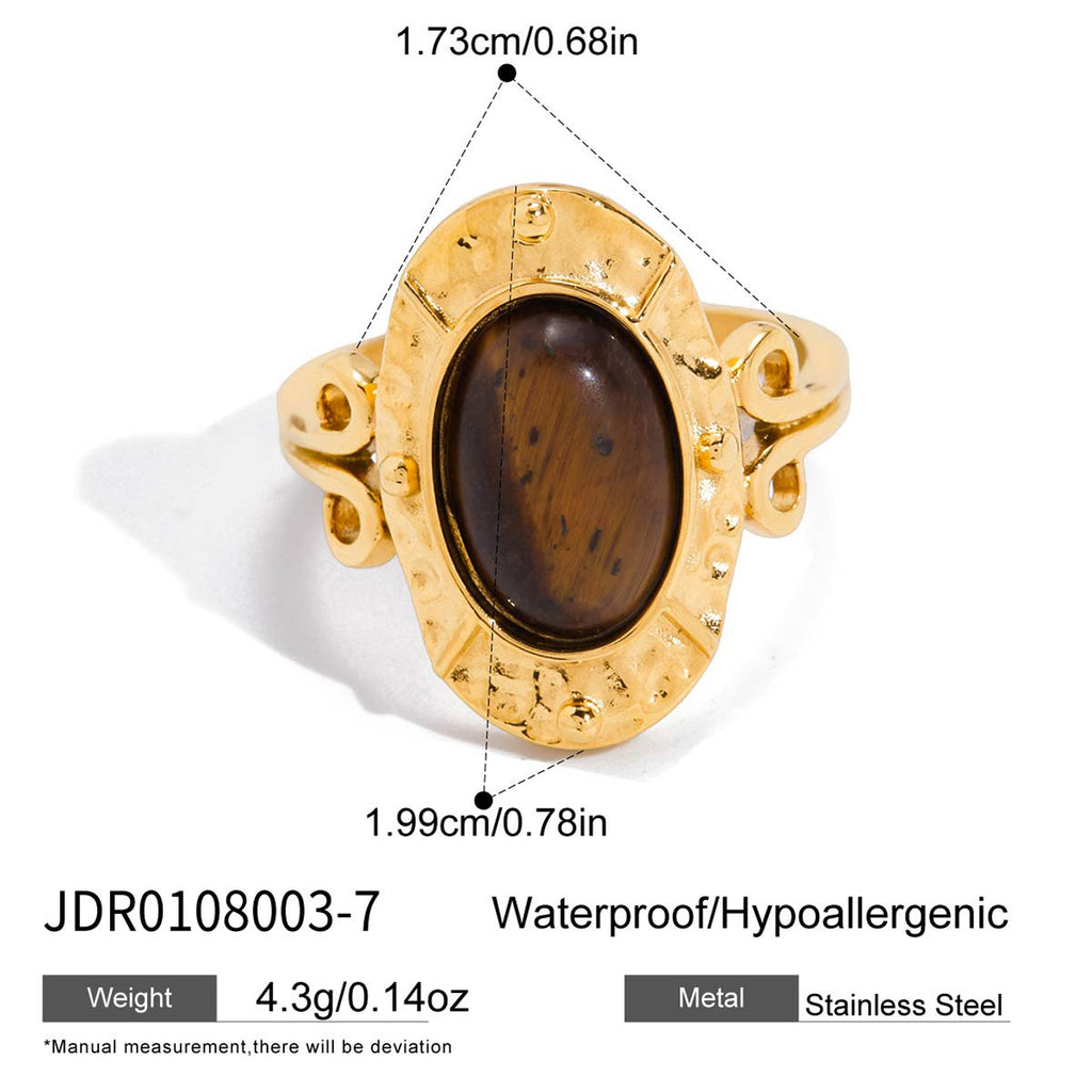 Tiger Eye Stone Ring Non-Fading Jewelry for Women ring