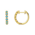 Gold-Plated Brass Minimalist Turquoise Hoop Earrings in a gold-tone brass finish — jewelry finish and design detail