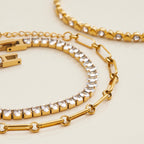 Stainless Steel Heart Zircon Bracelet Non-Fading Women's Jewelry