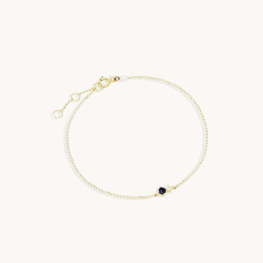 S925 Sterling Silver Birthstone Diamond Bracelet Four Prong Setting