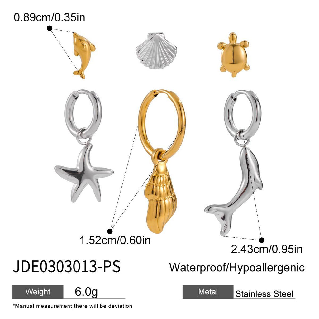 Three Pairs of Stainless Steel Zircon Earrings Pearl Earrings Ear Accessories