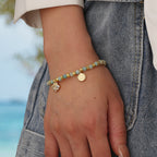 CYB0233 Bohemian Shell Zircon Bracelet Fashion Copper Plated14k Gold Beaded