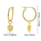 E0799 Fashionable Design Wheat Ear Earrings for Women Copper Plated18K Gold Feather Earrings Jewelry