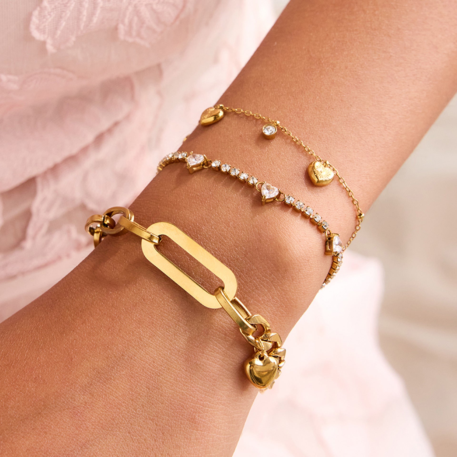 Stainless Steel Love Bracelet Non-Fading Jewelry Women's Accessories