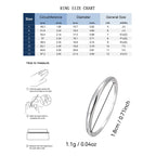 SR0045 S925Silver Plain Band Tail Ring Design Fashionable Simple Closed End Best Friend Couple Style