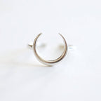 S925Sterling Silver Creative Moon Open Ring Korean Version Xiaohongshu Bestselling Index Finger Ring