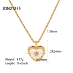 French Retro Braided Chain Heart Necklace Women's Stainless Steel Transparent Zircon Heart Pendant Necklace
