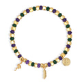 Gold-Plated Brass Feather Beaded Bracelet with a refined design profile