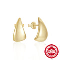 C-Shaped Zircon 925 Sterling Silver Stud Earrings — surface finish close-up — alternate angle 2 — jewelry finish and design detail