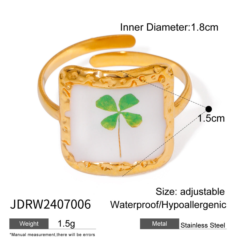 2H Eternal Flower Ring Non-Fading Jewelry Stainless Steel Ring