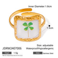Gold-Plated Stainless Steel Floral Ring — close-up detail — jewelry finish and design detail
