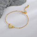 Heart Initial Minimalist Gold-Plated Bracelet — product close-up