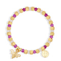 Gold-Plated Bee Pendant Zircon Beaded Bohemian Chalcedony Bracelet — jewelry construction