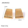 Modern 18K Gold-Tone Stainless Steel Stud Earrings styled for independent jewelry boutiques