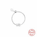 Multi-Shape Zircon 925 Sterling Silver Adjustable Ring — front view — alternate angle 2 — jewelry finish and design detail