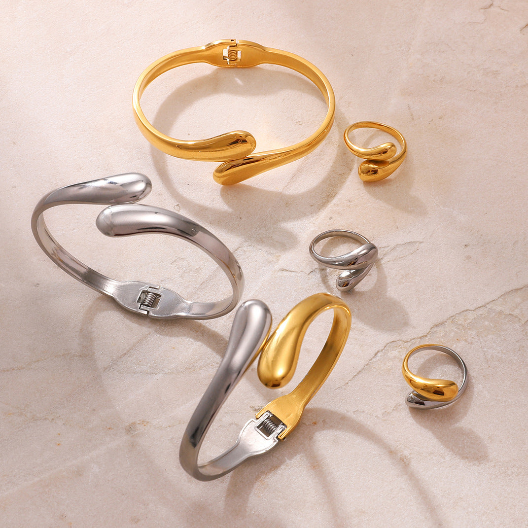 Bracelet Non-Fading Jewelry Ring Stainless Steel Set