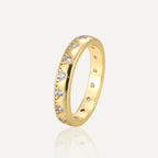 R0268 Elegant Triangular Micro Pave Zircon Simple Ring for Women Brass Gold Plated