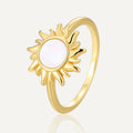 Gold-Plated Brass Sun Enamel Ring for boutique wholesale jewelry collections