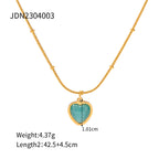 2025New Year's Stainless Steel Blue Cat's Eye Square Necklace Design Fashion Item