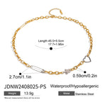 Stainless Steel Heart Necklace Simple Earrings Non-Fading Jewelry for Women