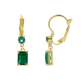 Gold-Plated Brass Square Green CZ Earrings for private-label fashion jewelry buyers