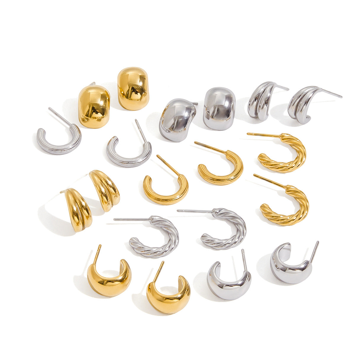 2H Geometry c Stainless Steel Earrings for Women