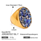 Stainless Steel Natural Stone Exaggerated Ring rings