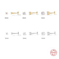 925 Sterling Silver Four Prong Diamond Stud Flat Head Earrings — product image 01