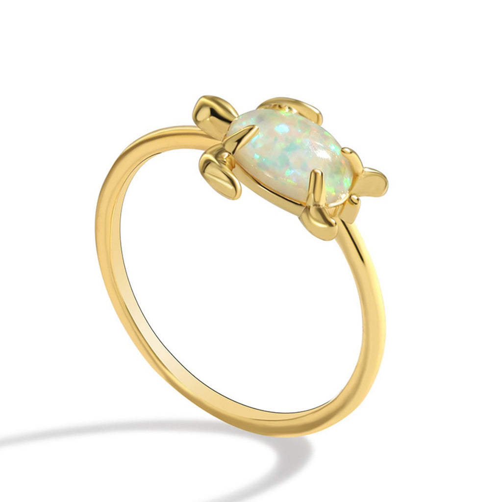 R0279 Simple Retro Opal Personality Fashion Ring Turtle Jewelry Design Ring