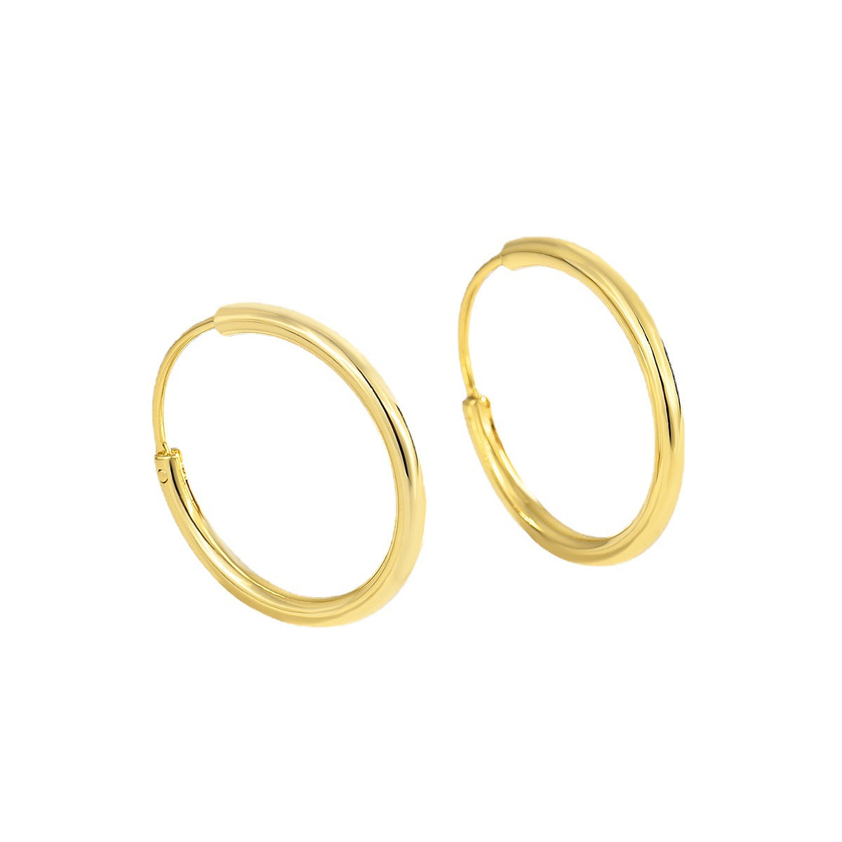 E0263  Vintage Simple Fashion Large Circle Round Metal Earrings for Women