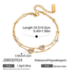Rhinestone Double Layer Bracelet Jewelry Non-Fading Stainless Steel Jewelry for Women