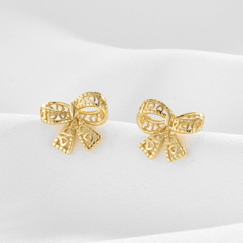 SE0274 Lace Bowknot Hanging Earrings S925Silver Needle Fashion Jewelry