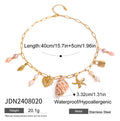 Gold-Plated Stainless Steel Necklace with Seashell Detail — additional design view — jewelry finish and design detail