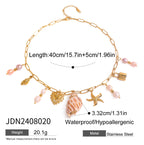 Shell Necklace Beach Vacation Collarbone Chain Stainless Steel Jewelry