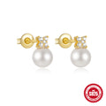 925 Sterling Silver Silver Star Moon Pearl Moonstone Diamond Stud Earrings — collection product image 06
