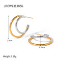 Enamel Stainless Steel Hoop Earrings in Gold-Plated — Clean-Lined Style — product styling — jewelry finish and design detail