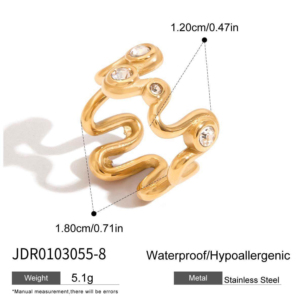 Zircon Ring Non-Fading Jewelry Stainless Steel Accessories rings