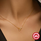 Sterling Silver Butterfly Necklace For Women Minimalist Clavicle Chain