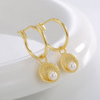 E0829 retro Elegant Design Earrings Female Shell Shape Inlaid Shell Beads Ear Jewelry