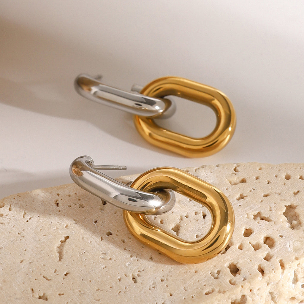 Stainless Steel Color Block Geometric Stud Earrings Ear Jewelry earring