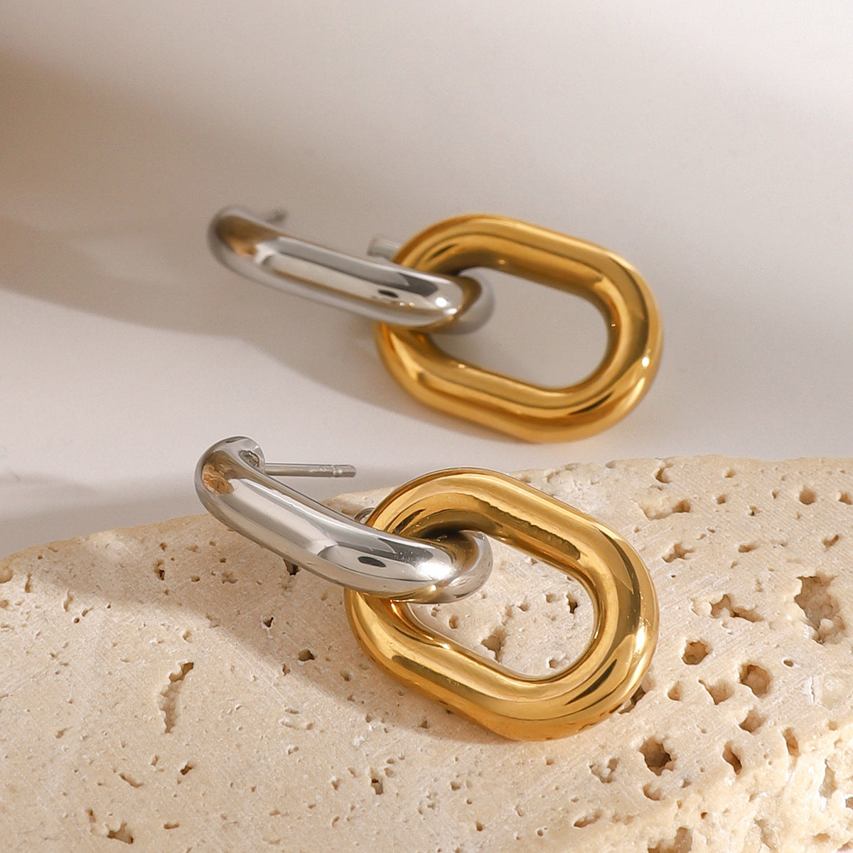 Stainless Steel Color Block Geometric Stud Earrings Ear Jewelry earring