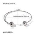 Sculptural Bead Open Profile Cuff Stainless Steel 18K Gold-Plated Bracelet — alternate product view — jewelry finish and design detail